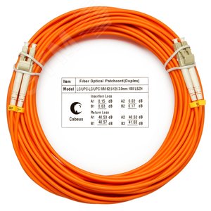 Патч-корд оптический duplex 20м LC-LC 62,5/125MM LSZH