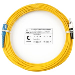 Патч-корд оптический simplex 15м SC-FC 9/125 sm LSZH