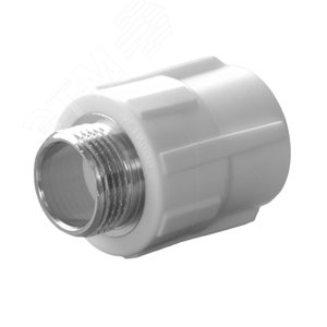 Муфта комбинированная 20x1/2' НР, полипропиленовая PPR белая
