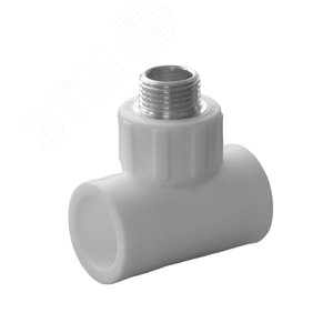Тройник комбинированный 20x1/2' НР полипропиленовый PPR белый