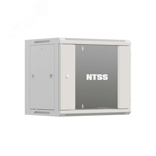 Шкаф настенный телекоммуникационный W 12U 600х450х635мм, 2 профиля 19, дверь стеклянная, боковые стенки съемные, задняя стенка, разобранный, серый RAL 7035