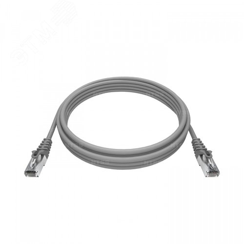 Патч-корд 2хRJ45/8P8C, T568B FTP 5e кат. литой 2 метра, LSZH, серый