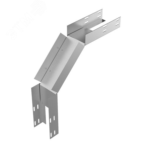 Лоток глухой КСГ 100х100-90 УТ1,5 поворот вниз на 90 оцинкованный лист S1,5