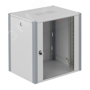Шкаф телекоммуникационный настенный 19' 6U дверь стекло IP20. 600x450x315mm(ШхГхВ) цвет серый(RAL 7035/RAL7000)