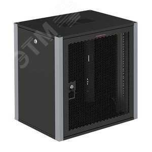 Шкаф телекоммуникационный настенный 19' 15U дверь перфорированная IP20. 600x600x720mm(ШхГхВ) цвет черный(RAL 9004/RAL7000)