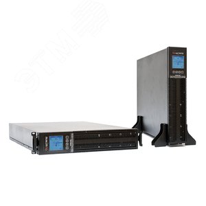 Источник бесперебойного питания Online Tower/Rack 2000 ВA/1800 Вт, 1Ф/1Ф, ЖК-дисплей, с АКБ, 6х12В/9Ач, IEC-320-C13 (8 шт.), IEC-320-C19 (1 шт.), з/у 1А, 2U