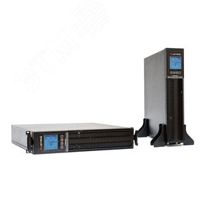 Источник бесперебойного питания Online Tower/Rack 1000 ВA/900 Вт, 1Ф/1Ф, ЖК-дисплей, с АКБ, 3х12В/9Ач, IEC-320-C13 (6 шт.), евророзетка (1 шт.), з/у 1А, 2U