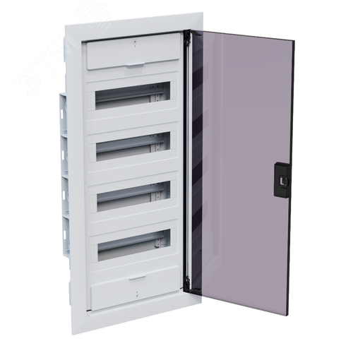 Щит ЩРВ-п-48 пластиковый распред. OptiBox Pro 48-VKR-IP40 48м. встраиваемый с пласт. черной прозрач. дверцей  IP40