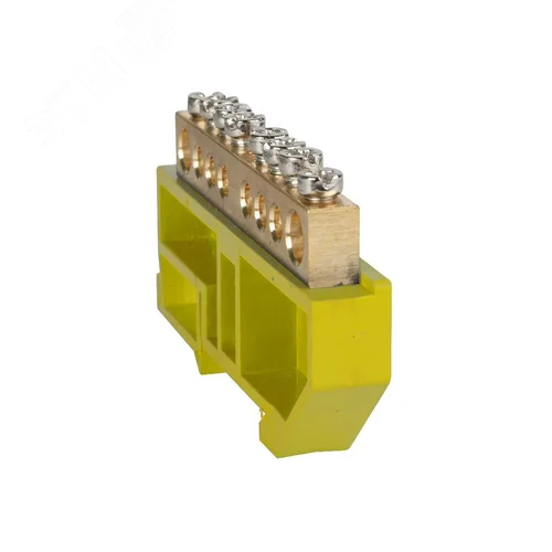Шина нулевая с изолятором OptiKit BB-D-PE-DIN-14-8х12-желтый