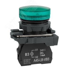 Лампа сигнальная OptiSignal D22 C5-L-B3 зеленая пластик 24VAC/DC XB5AVB3