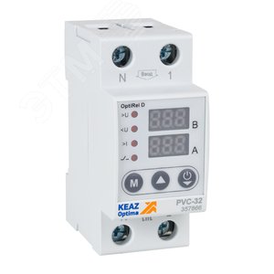 Реле напряжения OptiRel D PVС-32 с ЖК-дисплеем и контролем тока 32 А