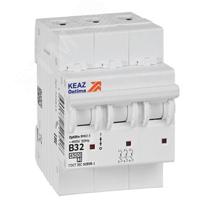 Выключатель автоматический трехполюсный 32А B 4,5кА AC OptiDin BM63-3B32-4,5-УХЛ3