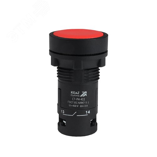 Кнопка с фиксацией OptiSignal Compact D22 C7-PH-411 красная 1НО+1НЗ XB7NH45