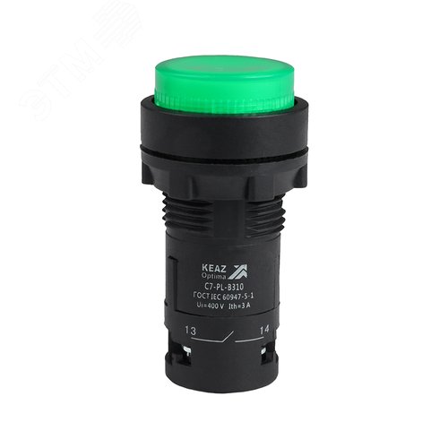 Кнопка с подсветкой OptiSignal Compact D22 C7-PL-B310 зеленая 1НО 24 В AC/DC XB7NW33B1