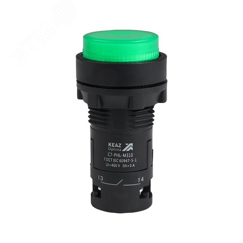 Кнопка с фиксацией с подсветкой OptiSignal Compact D22 C7-FD-M310 зеленая 1НО 230 В AC XB7NJ03M1