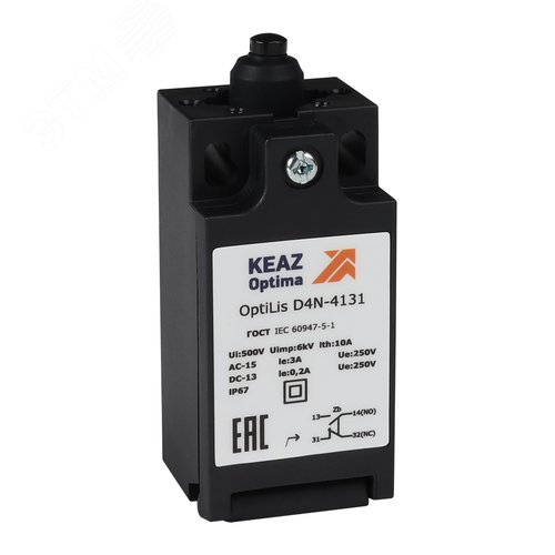 Выключатель концевой OptiLiS D4N-4132 толкатель роликовый пластиковый XCKN2100P20