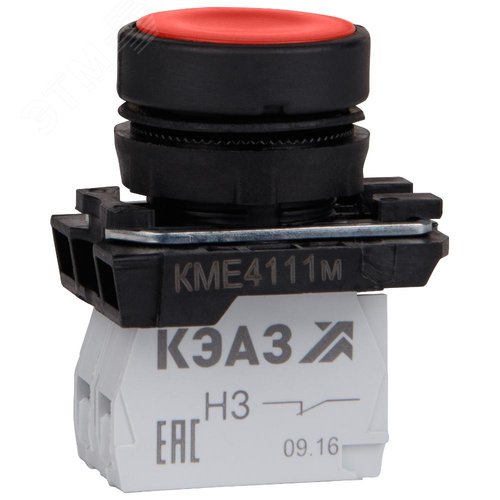 Кнопка КМЕ4510м-красный-1но+0нз-цилиндр-IP54