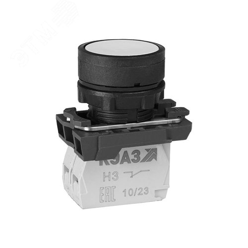 Кнопка КМЕ4101м-белый-0но+1нз-цилиндр-IP40
