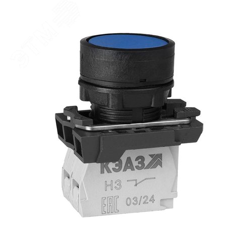 Кнопка КМЕ4120м-синий-2но+0нз-цилиндр-IP40