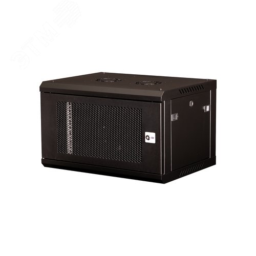 Шкаф 19'' телекоммуникационный настенный, 6U 368х600х450 мм, дверь перфорация, черный