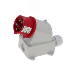 Вилка настенная 16A/400V/3P+N+E/IP44