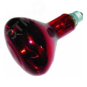 Лампа-термоизлучатель ИКЗК 220-250 E27 R127 цвет.гофр. красная Калашниково