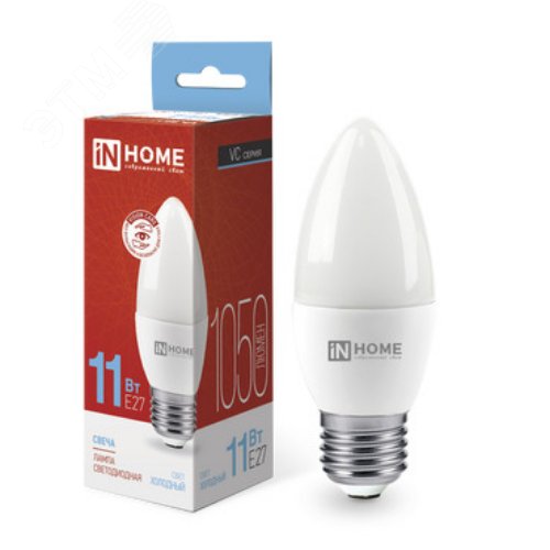 Лампа светодиодная LED-СВЕЧА-VC 11Вт 230В Е27 6500К 1050Лм IN HOME