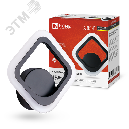 Светильник светодиодный ELEGANT ARIS-B 15Вт 230В 3000-6500K 1200Лм STEP COLOR черный IN HOME