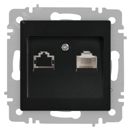 Розетка Intro Accent 6-303-05 информационная RJ45, IP20, СУ, антрацит