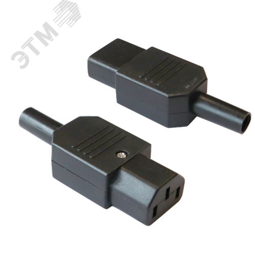 Вилка IEC C13 10A 250V прямая разборная чёрная