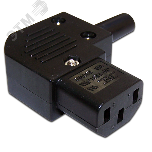 Вилка IEC C13 10A 250V угловая разборная чёрная