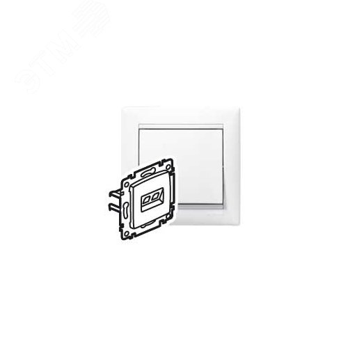 Розетка компьютерная RJ45 категория 5Е UTP с захватами белый VALENA DIY