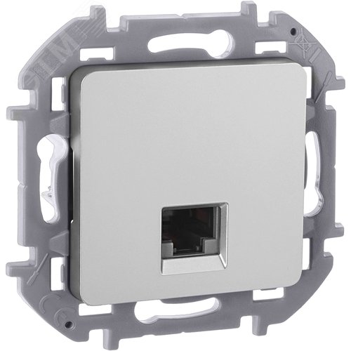 Розетка компьютерная RJ45 категория 6 UTP алюминий INSPIRIA