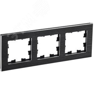 BRITE Рамка 3 поста РУ-3-1-БрЧ металл черный