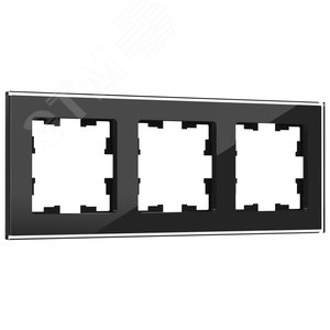 BRITE Рамка 3 поста РУ-3-2-БрЧ стекло черный