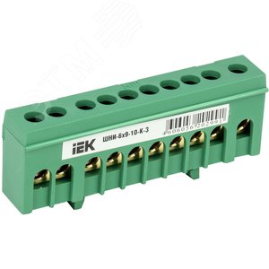 Шина PE ''земля'' в корпусном изоляторе на DIN-рейку ШНИ-6х9-10-К-З IEK