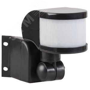 Датчик движения ДД 018В черный, максимальная нагрузка 1100 Вт, угол обзора 270 градусов, дальность 12м, IP44