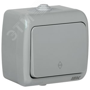 AQUATIC Выключатель 1-клавишный проходной для открытой установки 10А IP54 ВС-20-1-2-А GENERICA