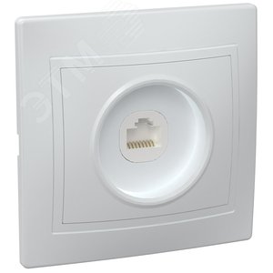 KVARTA Розетка 1-местная компьютерная RJ45 кат.5е РК10-КБ белый GENERICA