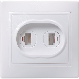 KVARTA Розетка 2-местная RJ11+RJ45 кат.5е РК/Т12-КБ белый GENERICA