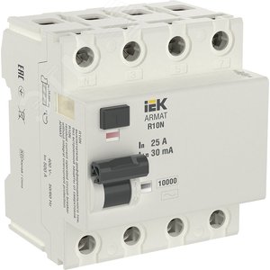 Выключатель дифференциального тока R10N (УЗО) 4п 25А 30мА тип AC
