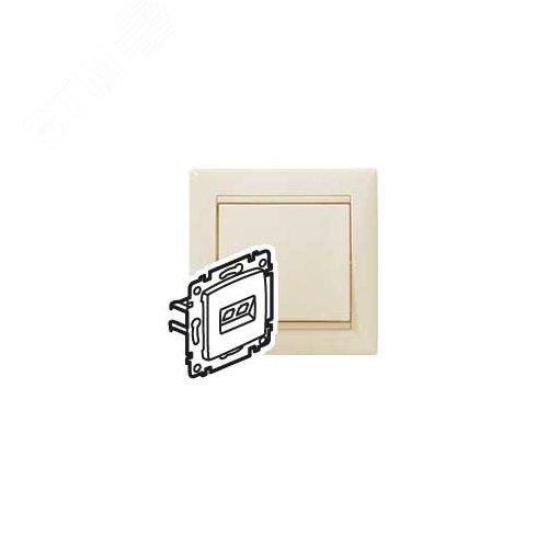 Розетка компьютерная RJ45 категория 5Е UTP с захватами слоновая кость VALENA