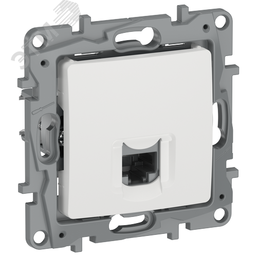 Розетка компьютерная RJ45 категория 5Е UTP 6710411 молочный ETIKA