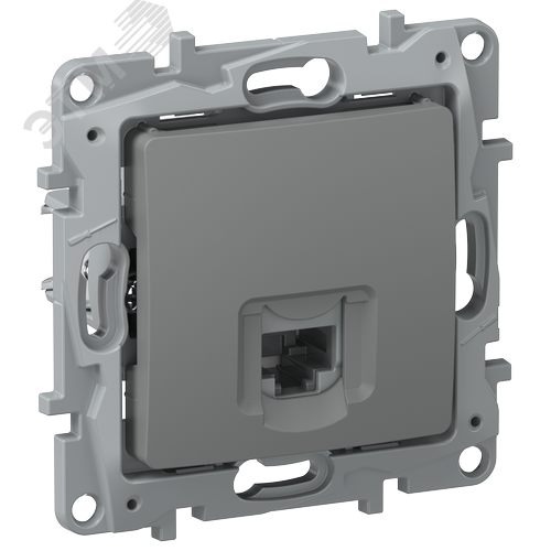 IEKETIKA Розетка компьютерная RJ45 категория 5Е UTP 6715411 мокрый асфальт