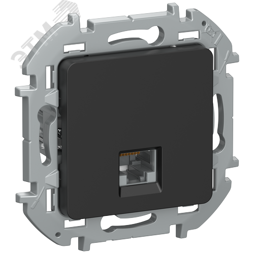 IEKINSPIRIA Розетка компьютерная RJ45 категория 5Е UTP 6731191 черный матовый