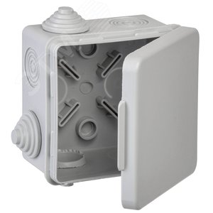 Коробка  распределительная КМ 80х80х50мм о/к IP54 4 вв. (7035) GENERICA