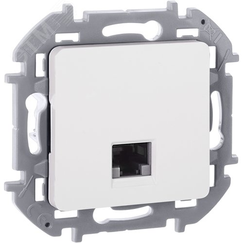 Розетка компьютерная RJ45 категория 6 UTP белый INSPIRIA