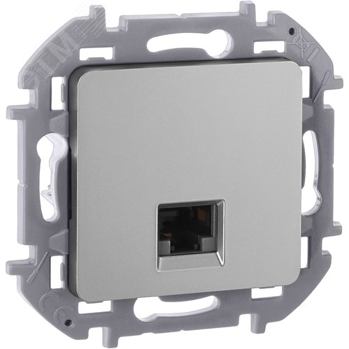 Розетка компьютерная RJ45 категория 5Е UTP алюминий INSPIRIA