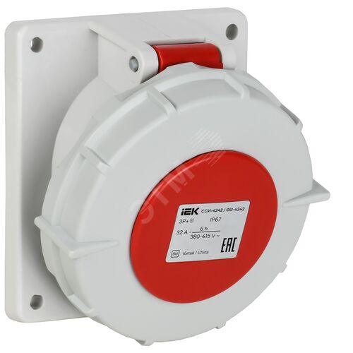 Розетка встраиваемая ССИ-4242 32А-6ч/380В 3P+PE IP67