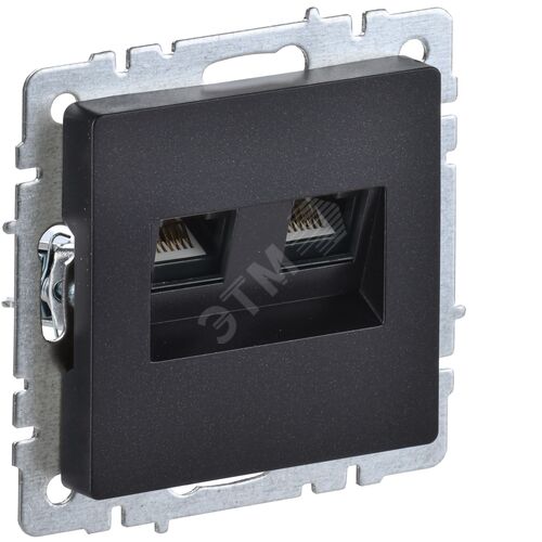 BRITE Розетка компьютерная двойная RJ45 кат.5E РК10-2-БрЧ черный